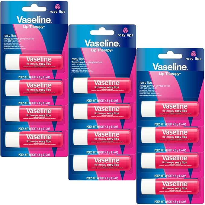 Vaseline LIP THERAPY ROSY LIPS 12-PACK  MOISTURIZING BALM, LIP CARE FOR DRY LIPS, 0.16 OZ EA - Image 5